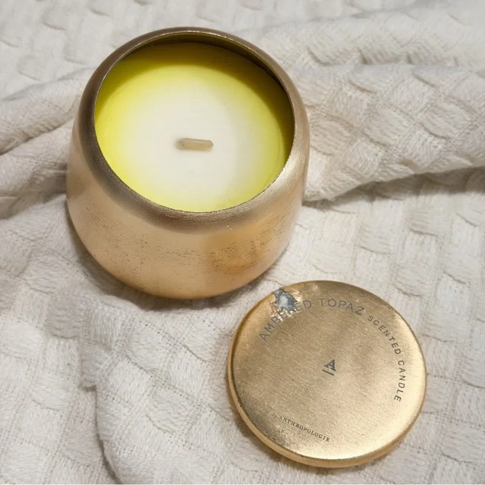 NEW Anthropologie The Gather Candle Ambered Topaz Mini